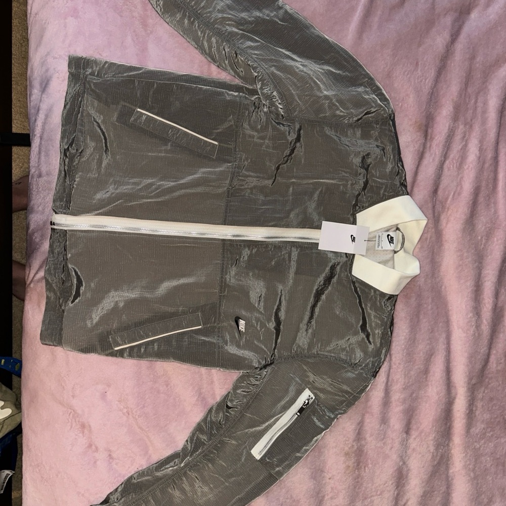 Nike Gray and White Men's Jacket